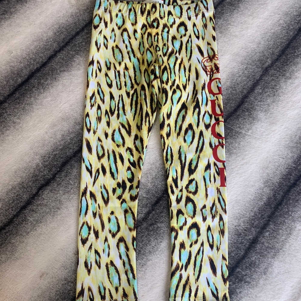 Gucci GG Gucci Logo Leo Leopard Leggings - Picture 3 of 12